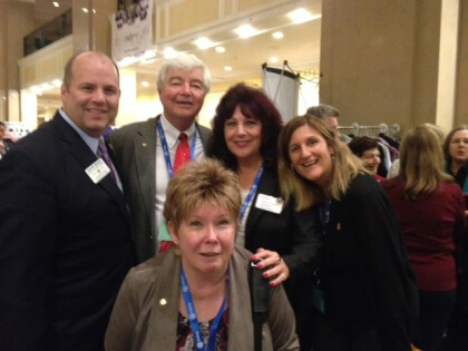 Executive Director PDG Donna-Lee is warmly greeted by the District 7930 Boston gang! District Governor Elect David Manzi, Steve McKenzie, Rotary International Director Julia Phelps and PDG Terri Kidder AG Cheryl Meehan.