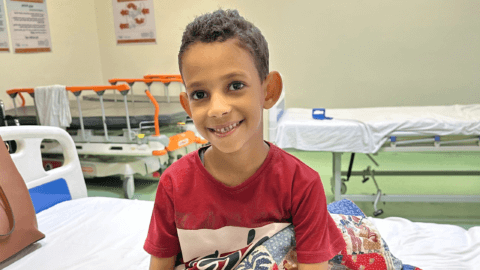 Ahmed smiling for the camera in pre-op.